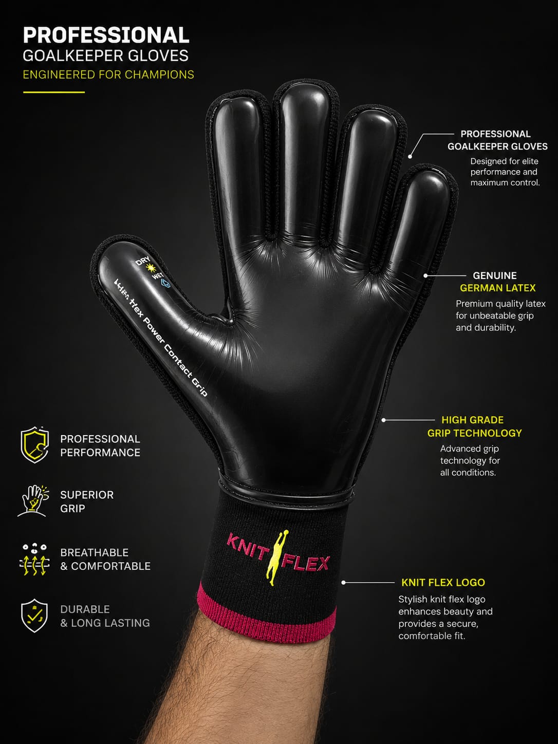 Win Sports Professional Goalkeeper Gloves ( WINTREX)