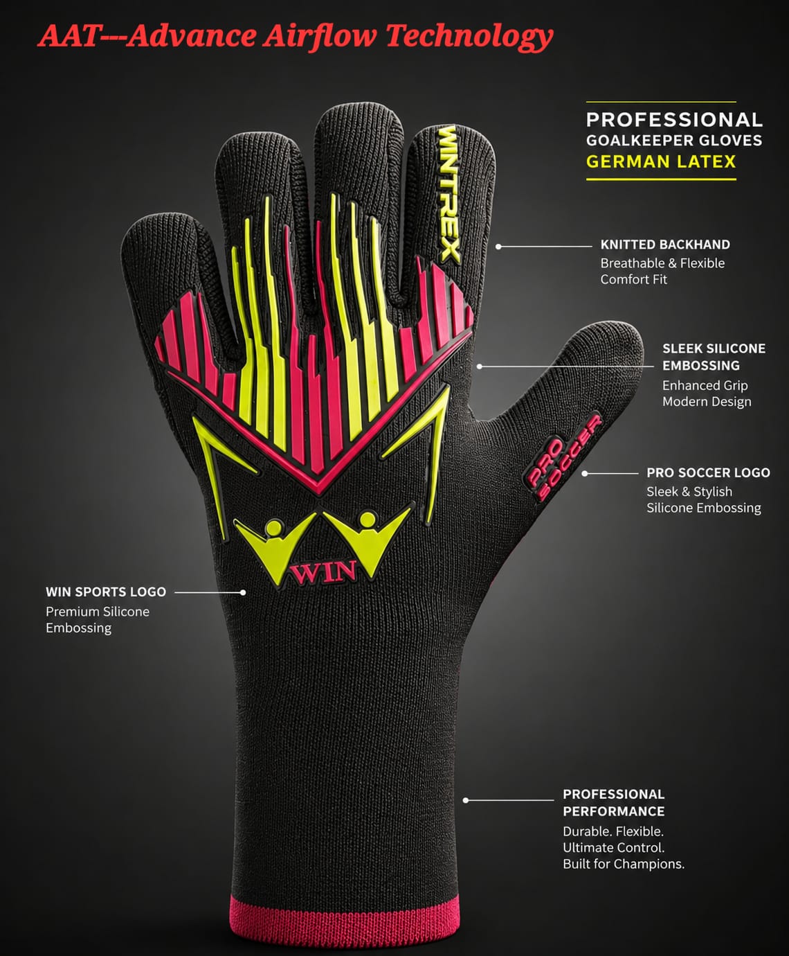 Win Sports Professional Goalkeeper Gloves ( WINTREX)