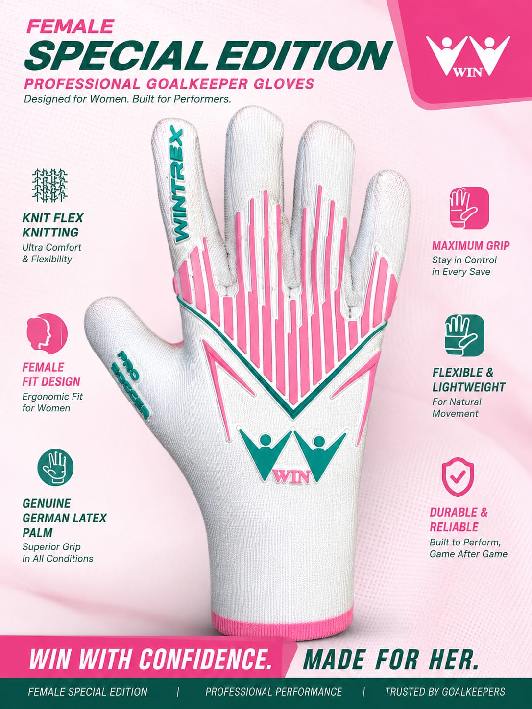 Win Sports Professional Goalkeeper Gloves ( WINTREX)