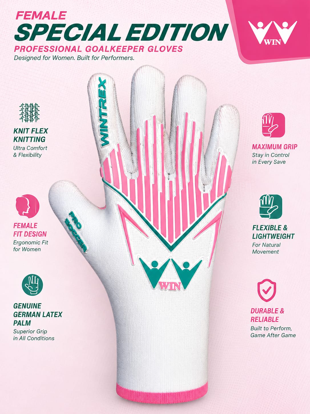 Win Sports Professional Goalkeeper Gloves ( WINTREX)