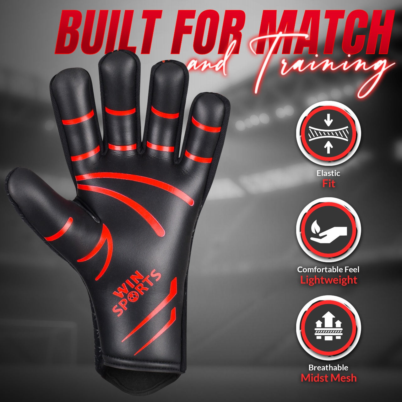 WIN GoalKeeper Gloves (Red Panther)