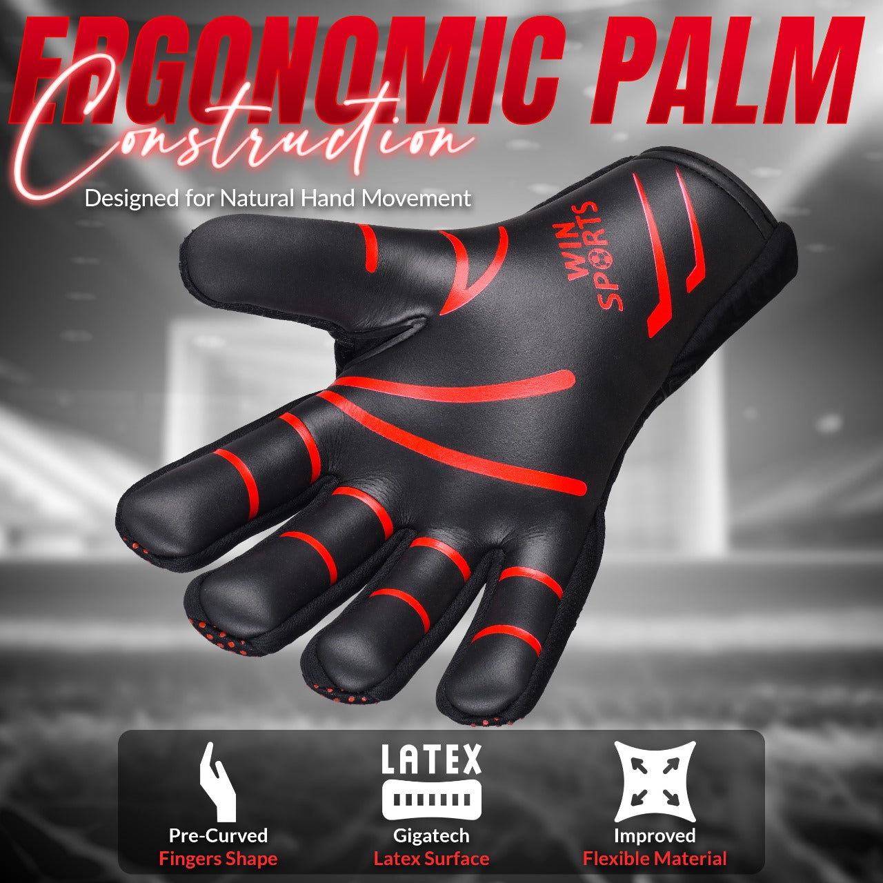 WIN GoalKeeper Gloves (Red Panther)