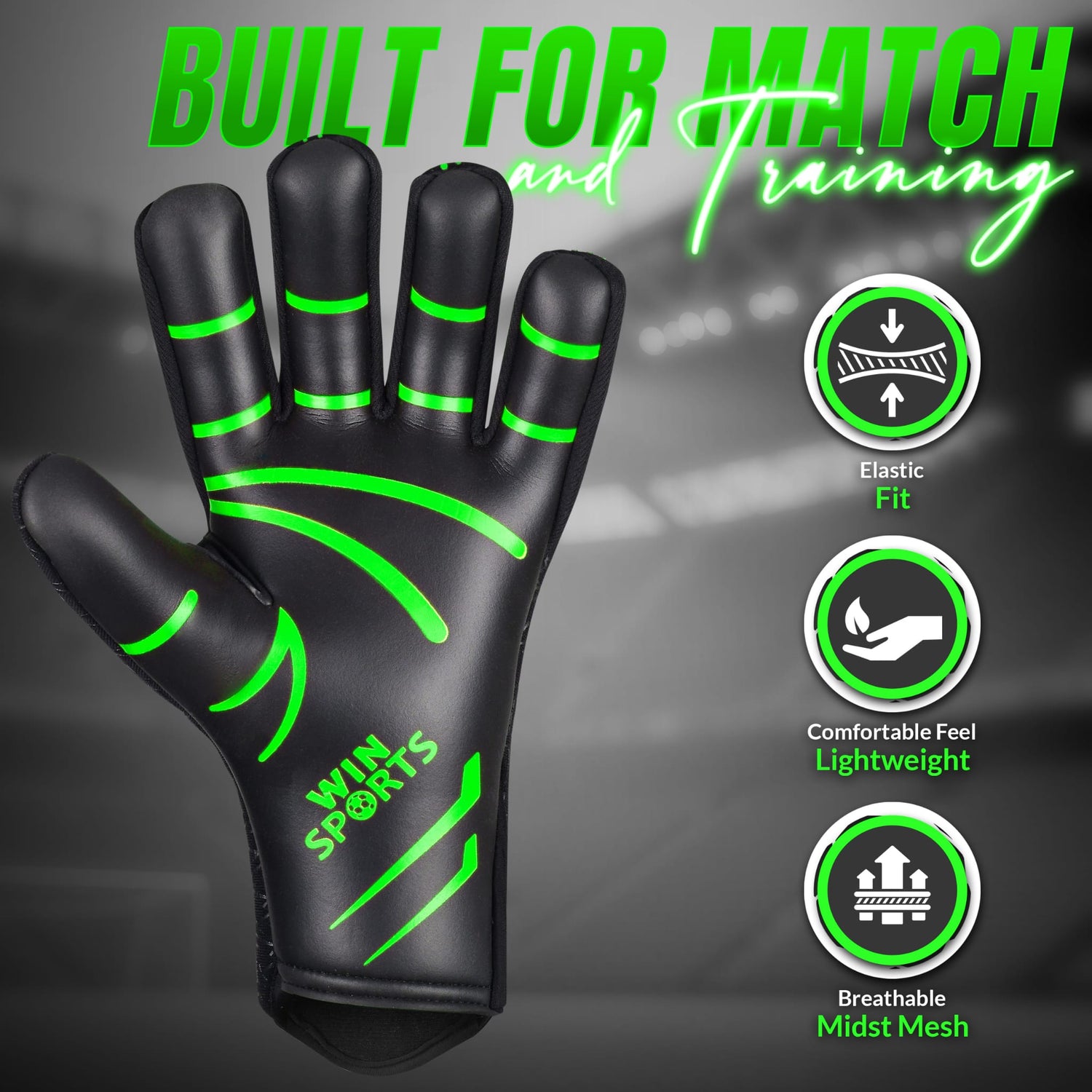 WIN GoalKeeper Gloves (Green Panther)