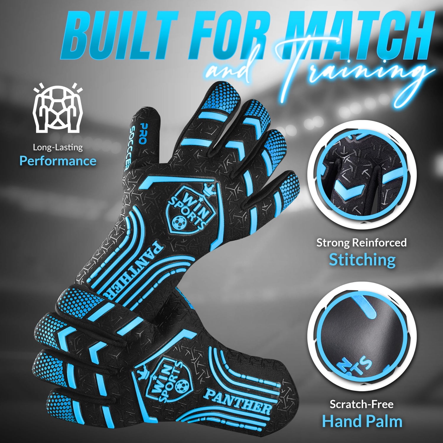 WIN GoalKeeper Gloves (Blue Panther)
