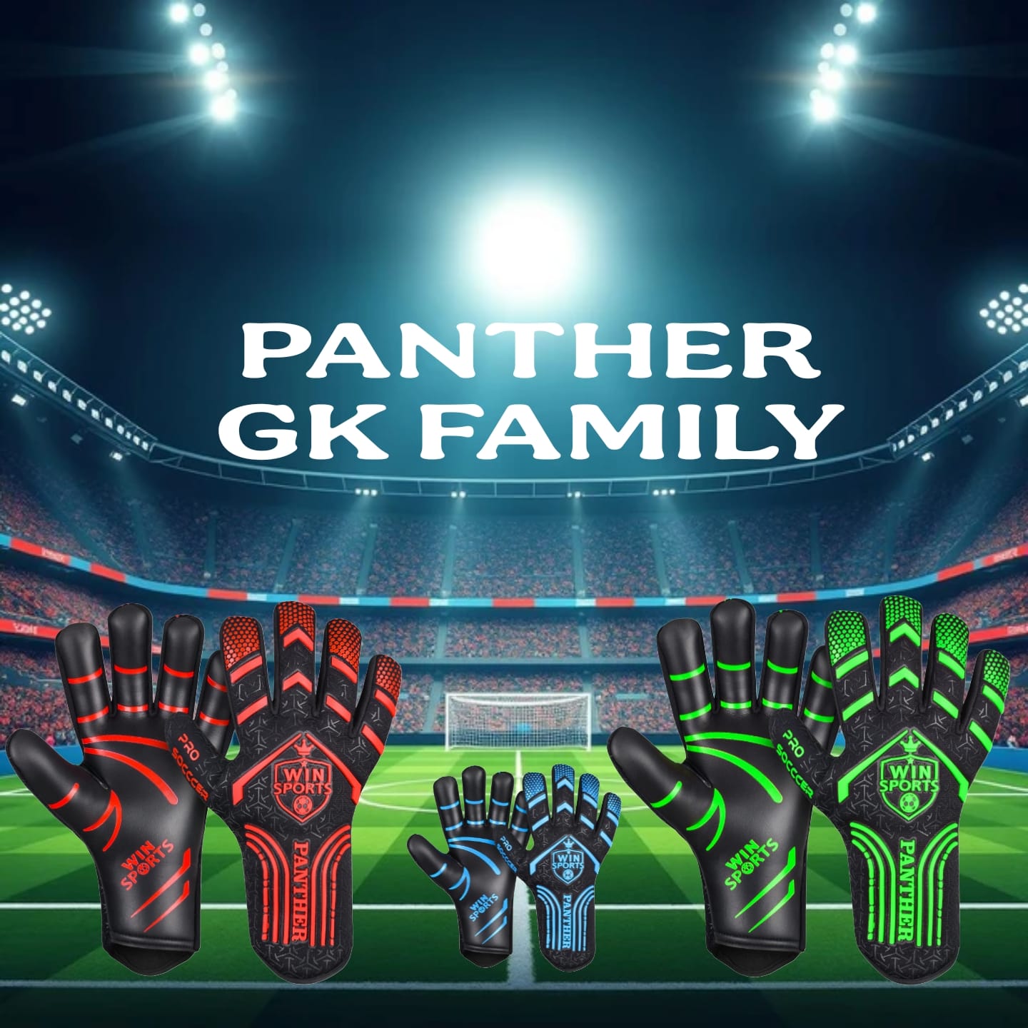 WIN GoalKeeper Gloves (Green Panther)