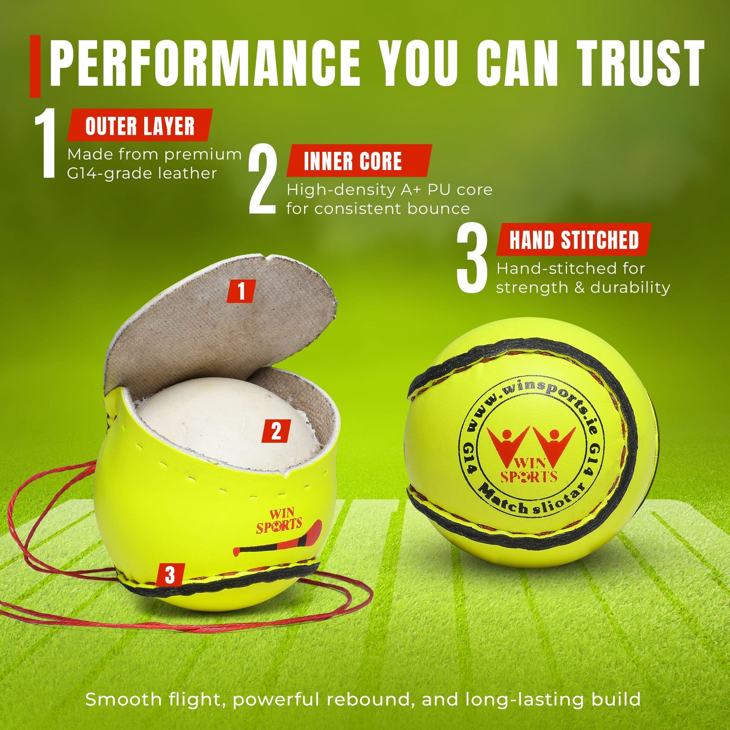 WIN Hurling Match Sliotars (Size 5)