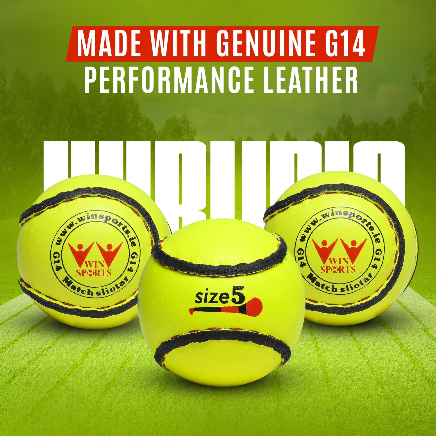 WIN Hurling Match Sliotars (Size 5)