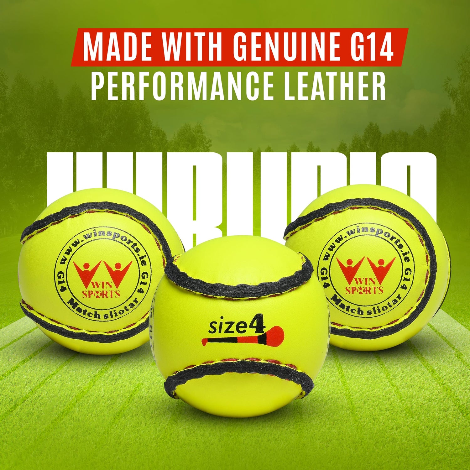 WIN Hurling Match Sliotars (Size 4)