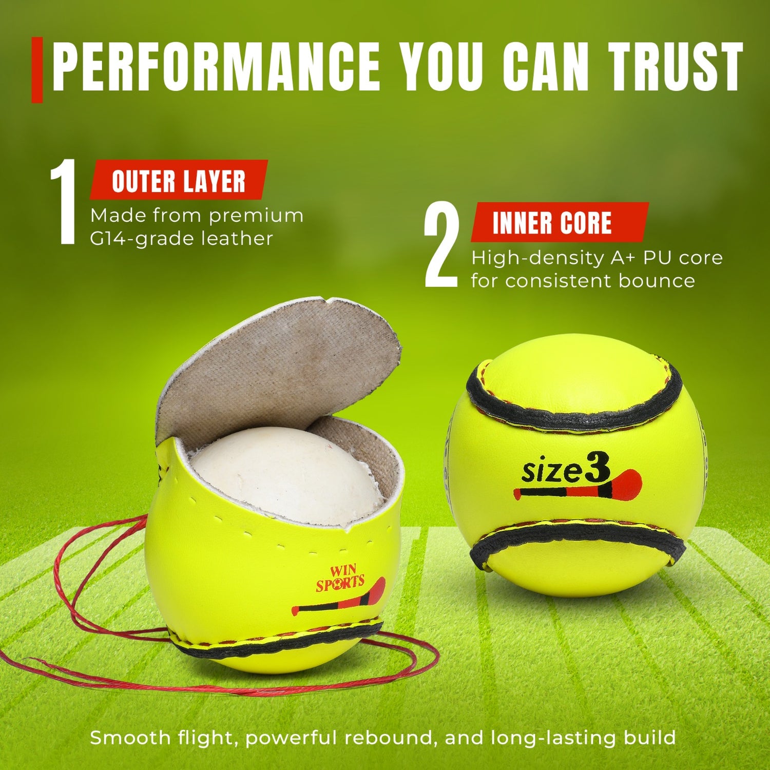 WIN Hurling Match Sliotars (Size 3)