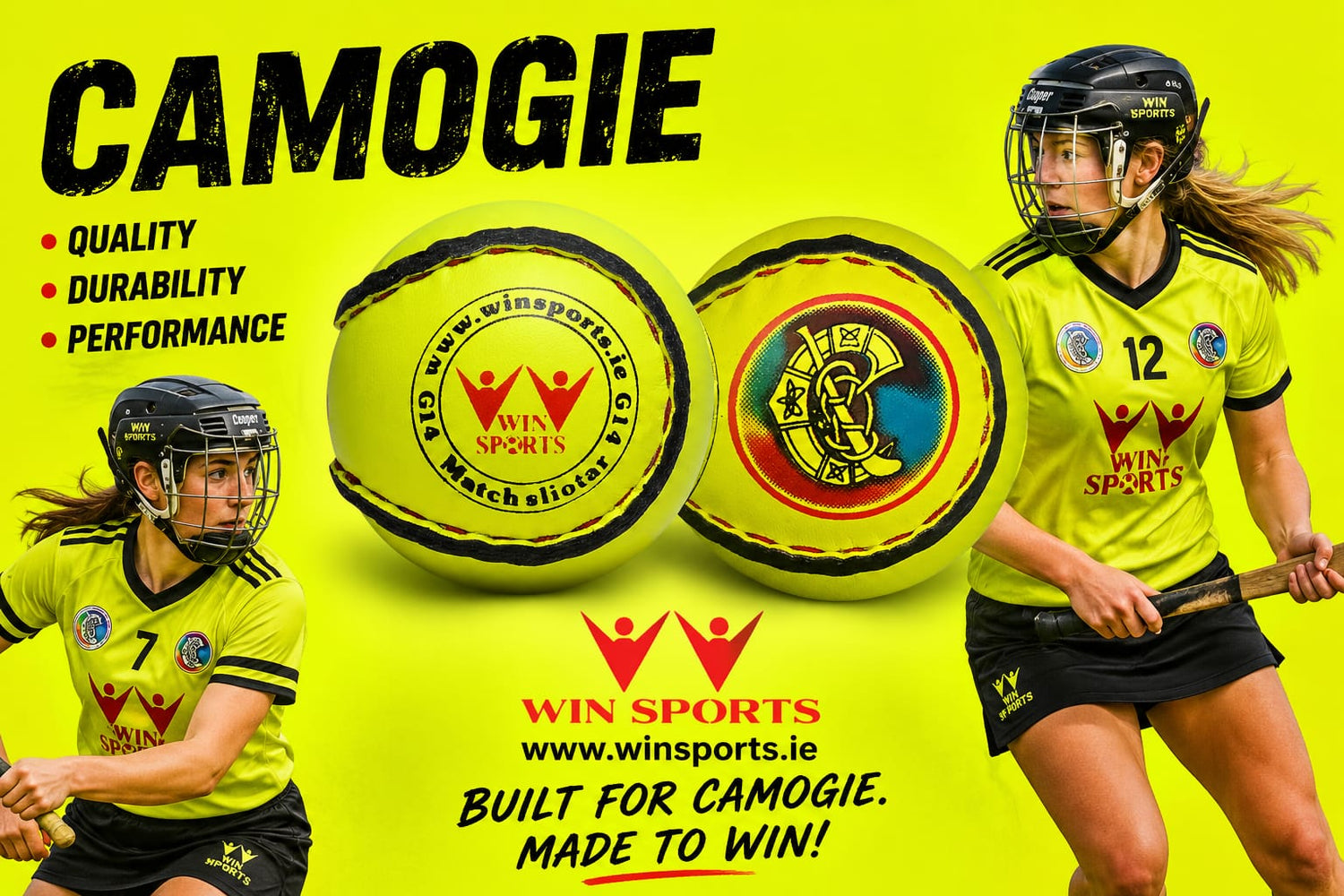 Win Hurling Camogie Sliotars