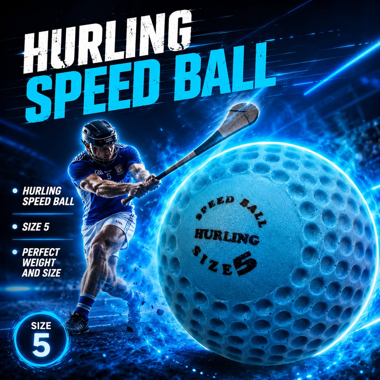 WIN Hurling Speed Ball Blue.