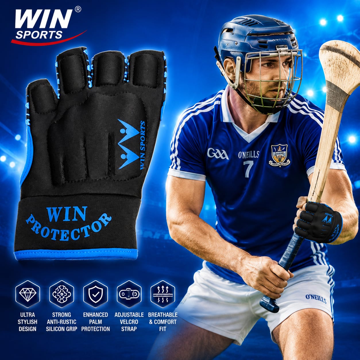 WIN Sports New Hurling Gloves (SENIORS).GAA Compatible.
