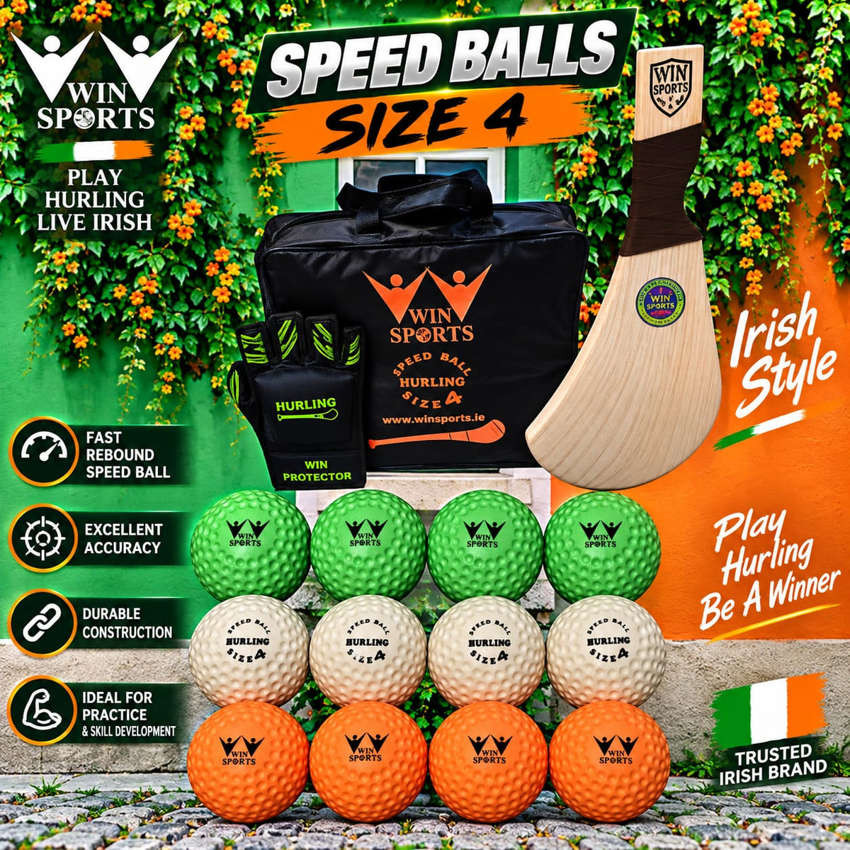 Win Sports Hurling Speed Balls Size 4 Irish