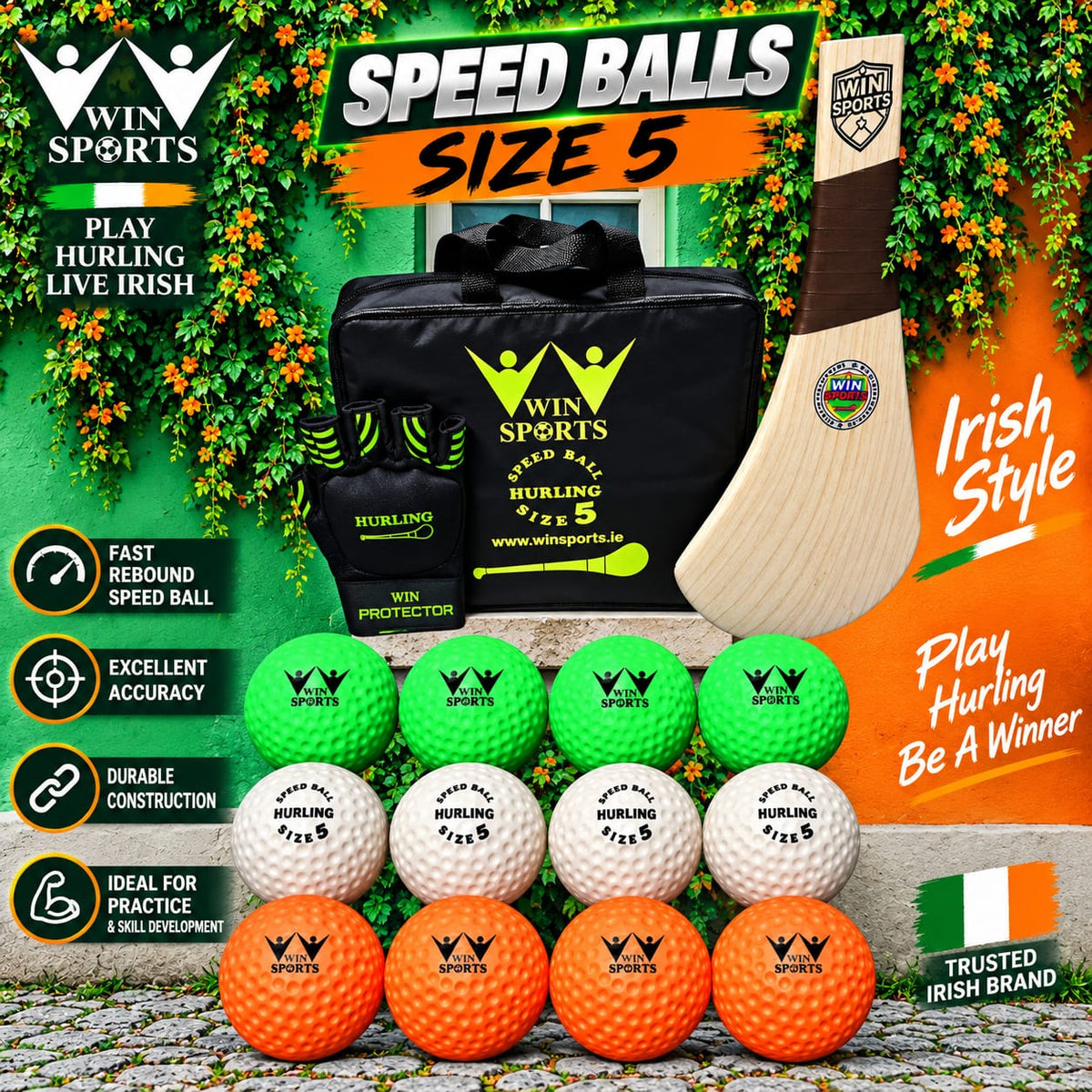 Win Sports Hurling Speed Balls Size 5 Irish